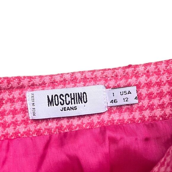 MOSCHINO Pink Wool Vintage Knee-Length Skirt 12 - Picture 4 of 5